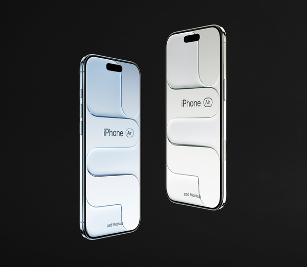 iPhone Air Showcase Screen Presentation Psd Mockup