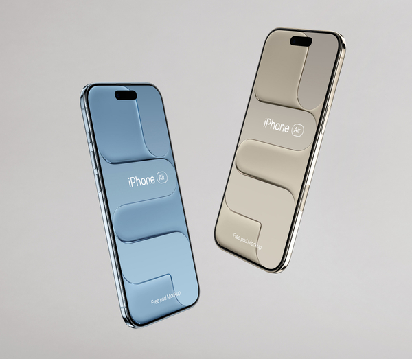 iPhone Air Showcase Screens Psd Mockup