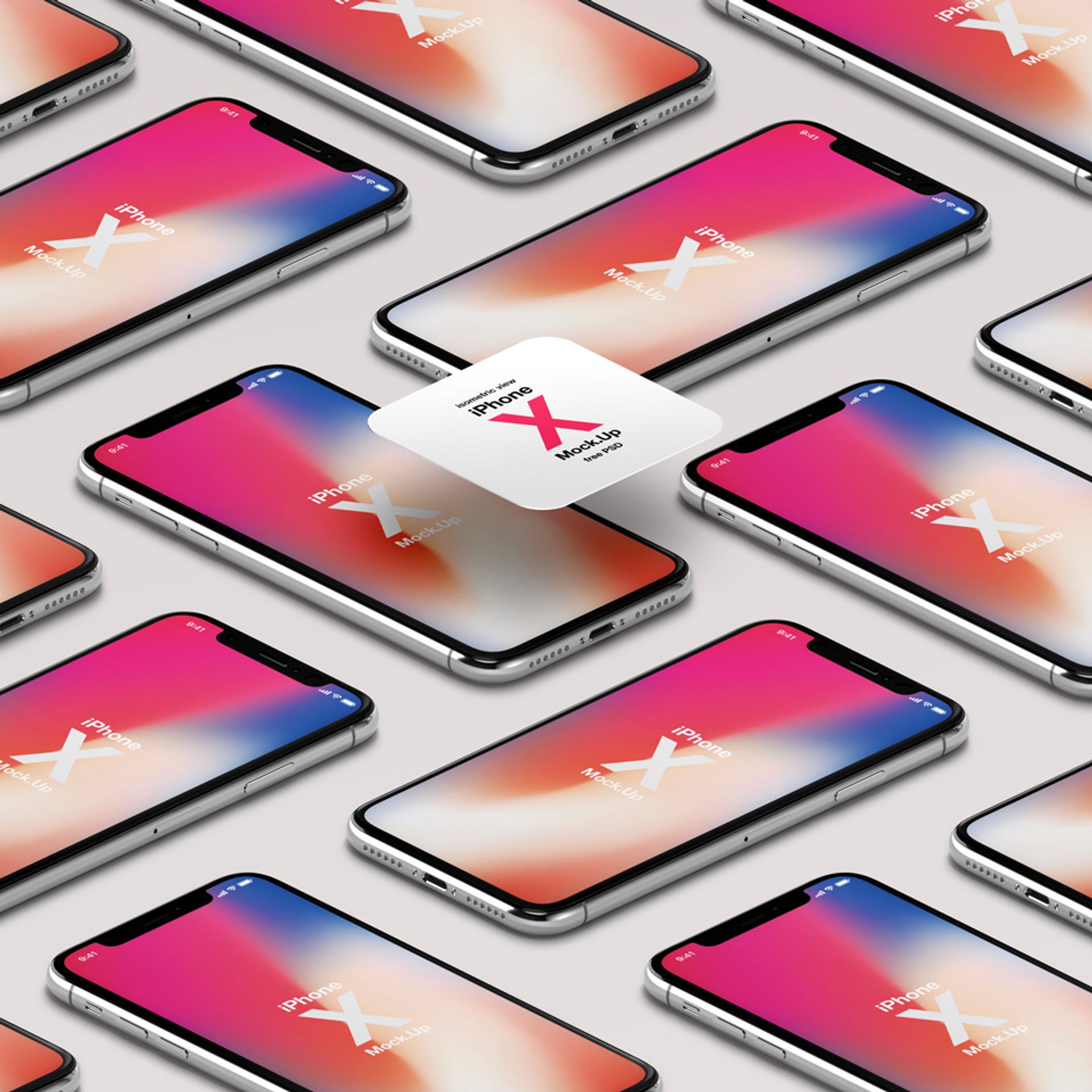 iPhone X Psd Mockup Isometric | Pixeden Club