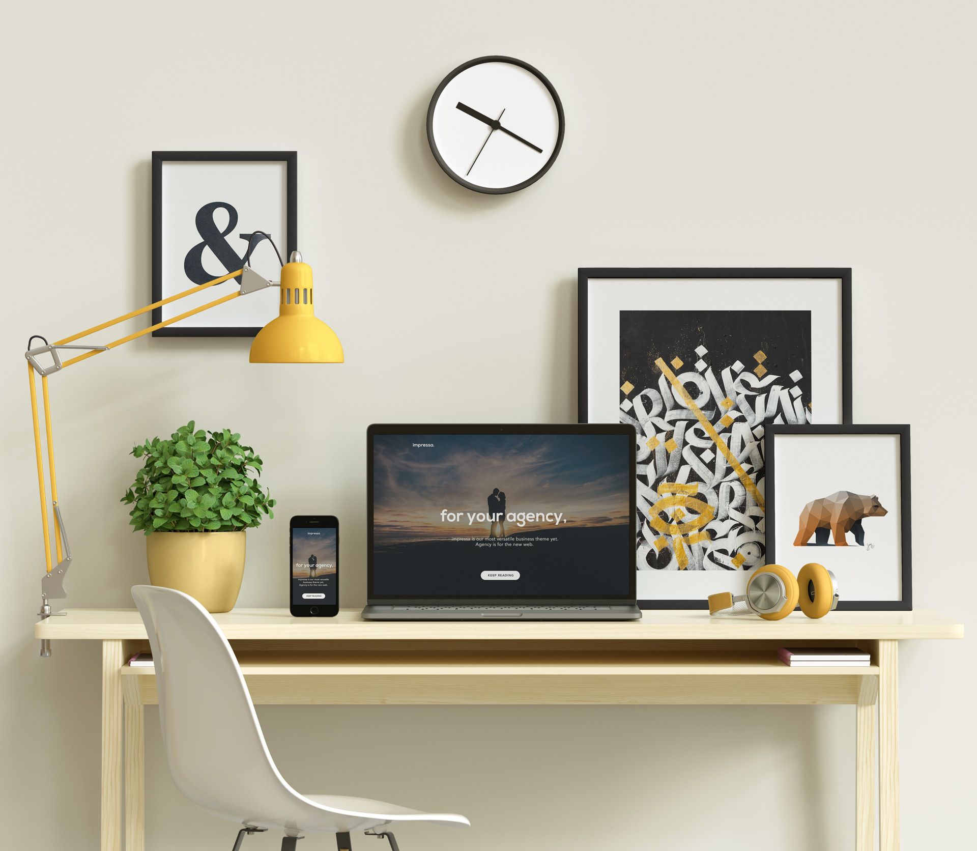 Macbook Workspace Desk Psd Mockup | Pixeden Club