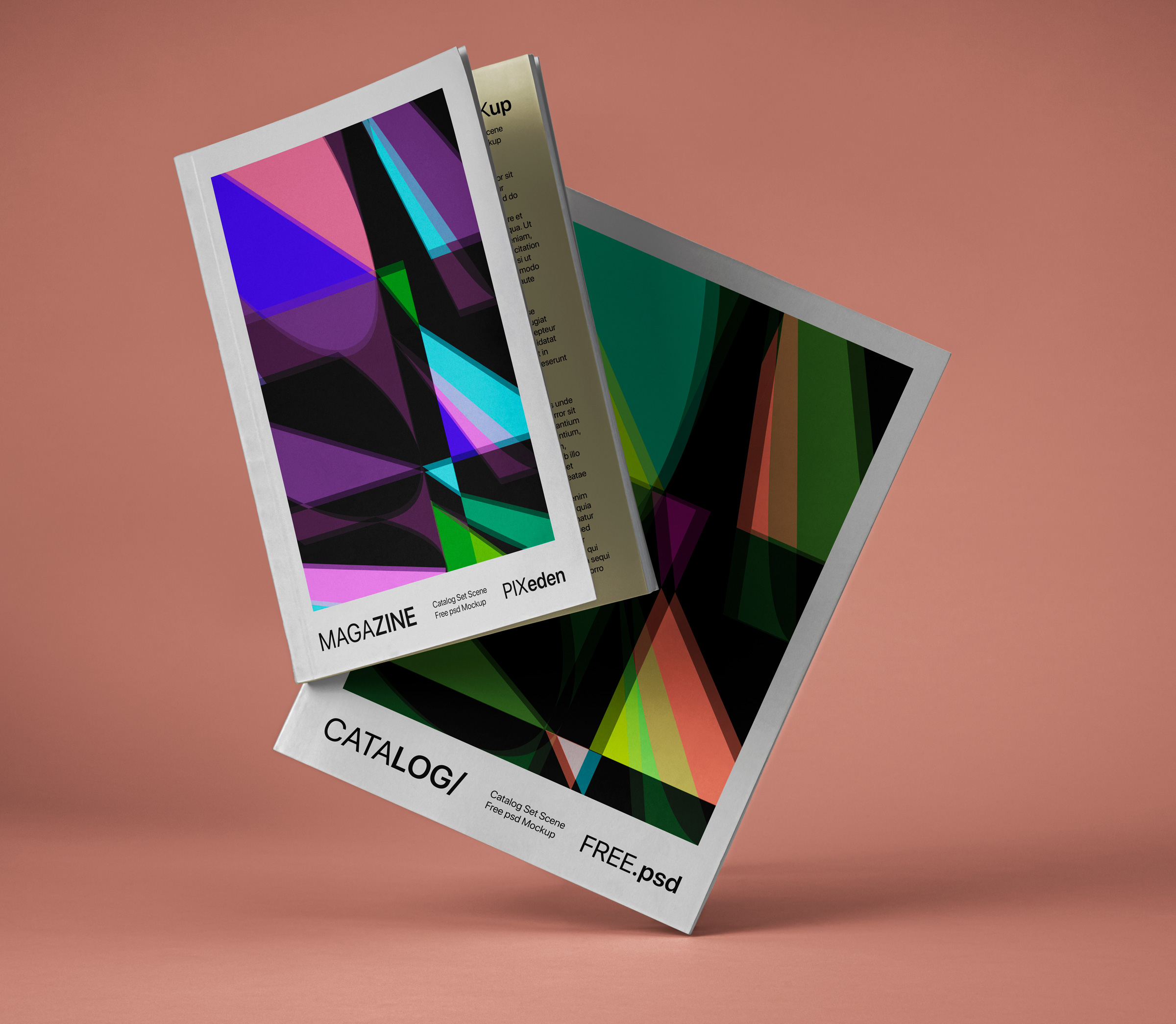 Magazine Catalog Psd Mockup Scene Pixeden Club