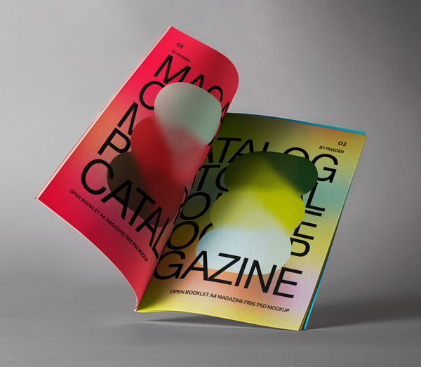 Magazine Open Booklet Psd Mockup