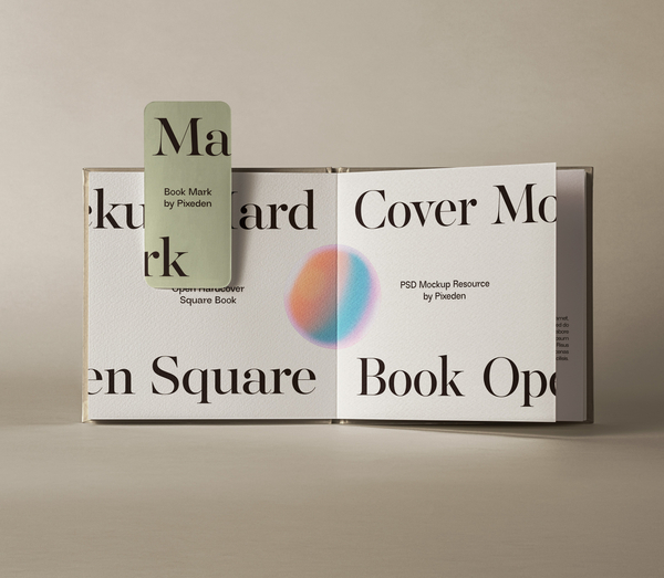 Open Hardcover Square Psd Book Mockup