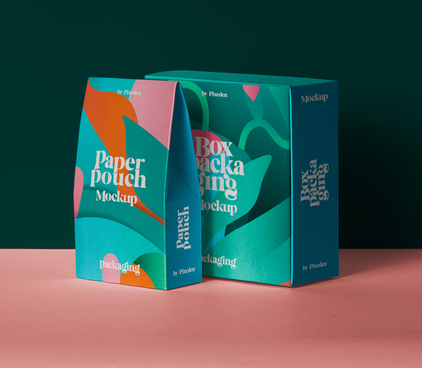 Paper Pouch Psd Box Packaging Mockup