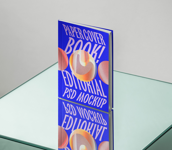 Paperback Book Mirror Base Scene Psd Mockup