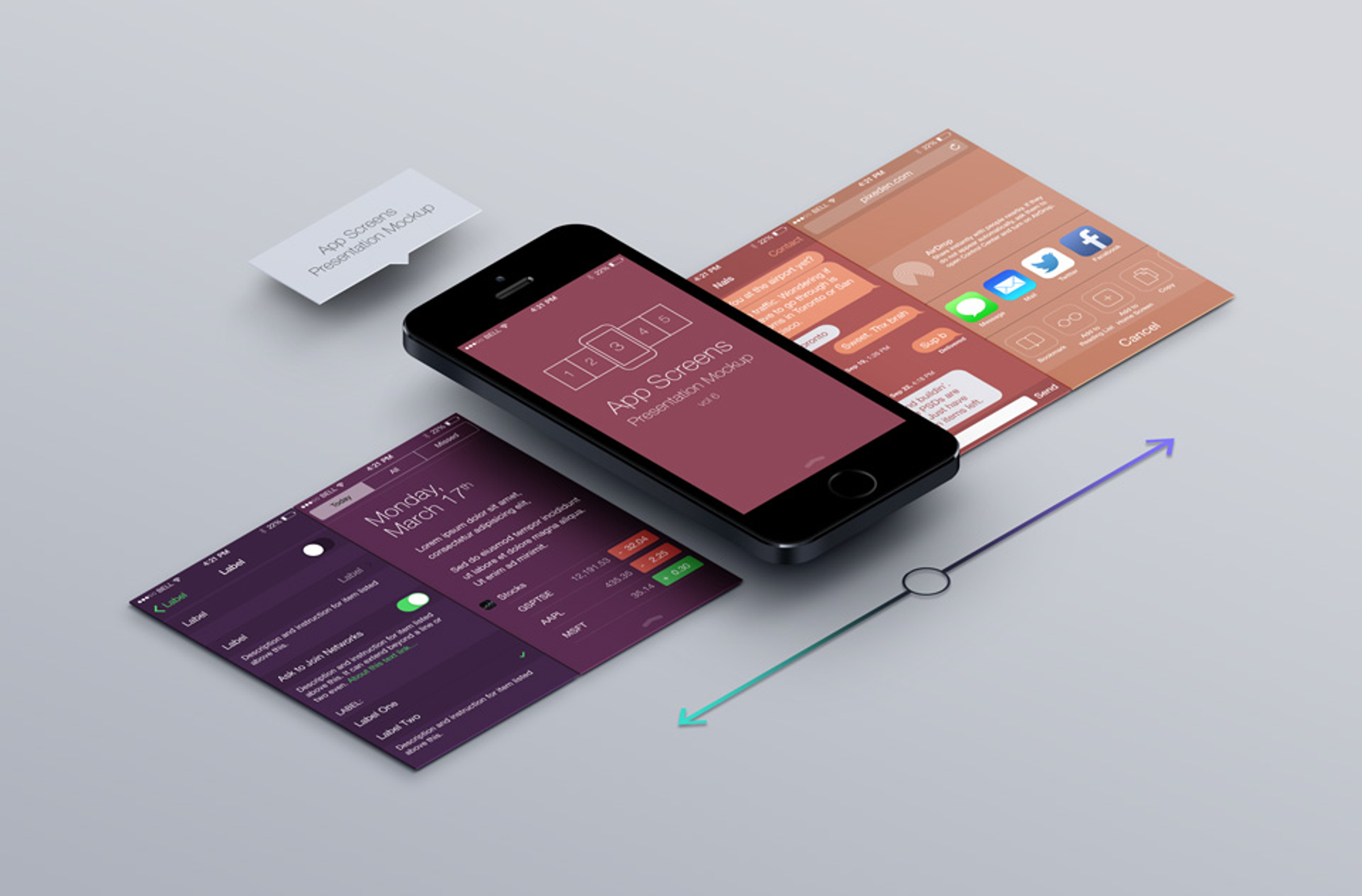 Perspective App Screens MockUp 6 Pixeden Club