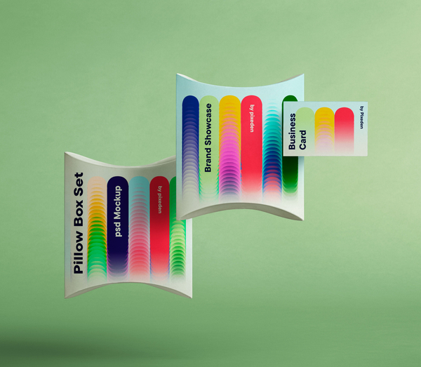 Pillow Box Set Brand Showcase Psd Mockup