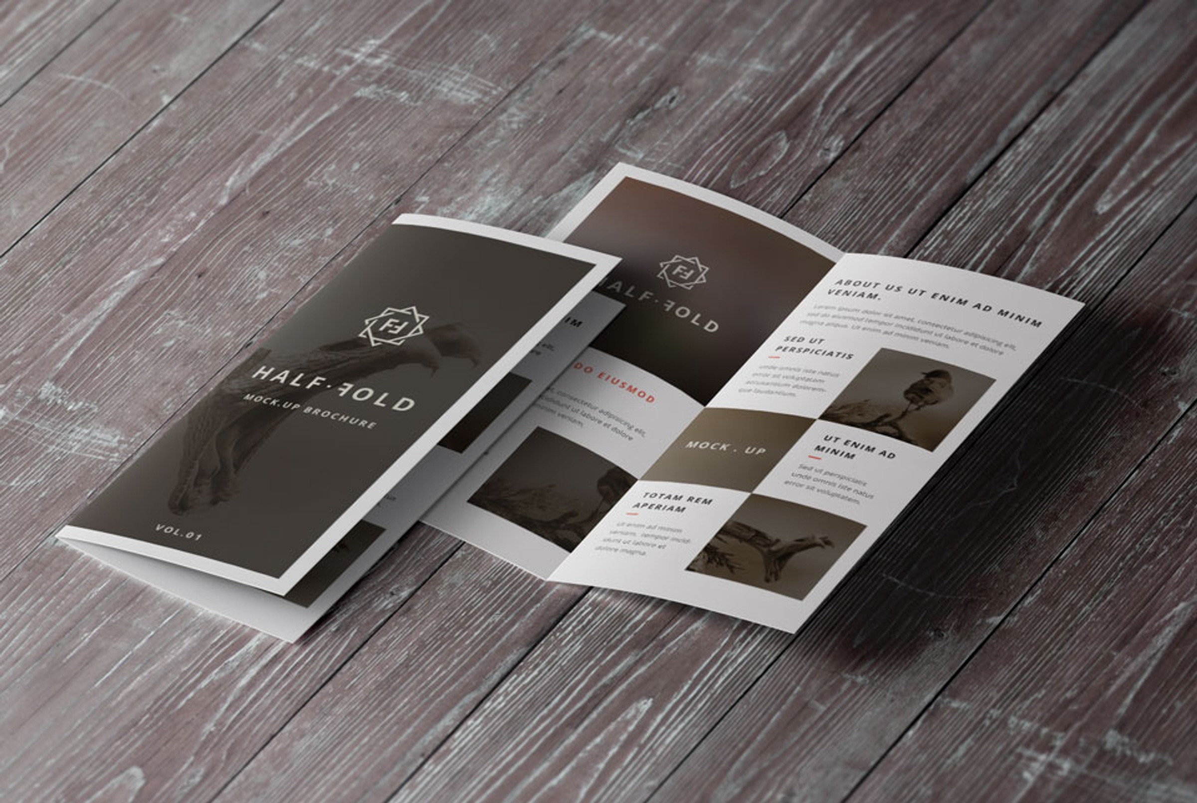 Psd Bi Fold Mockup Template Vol1 | Pixeden Club
