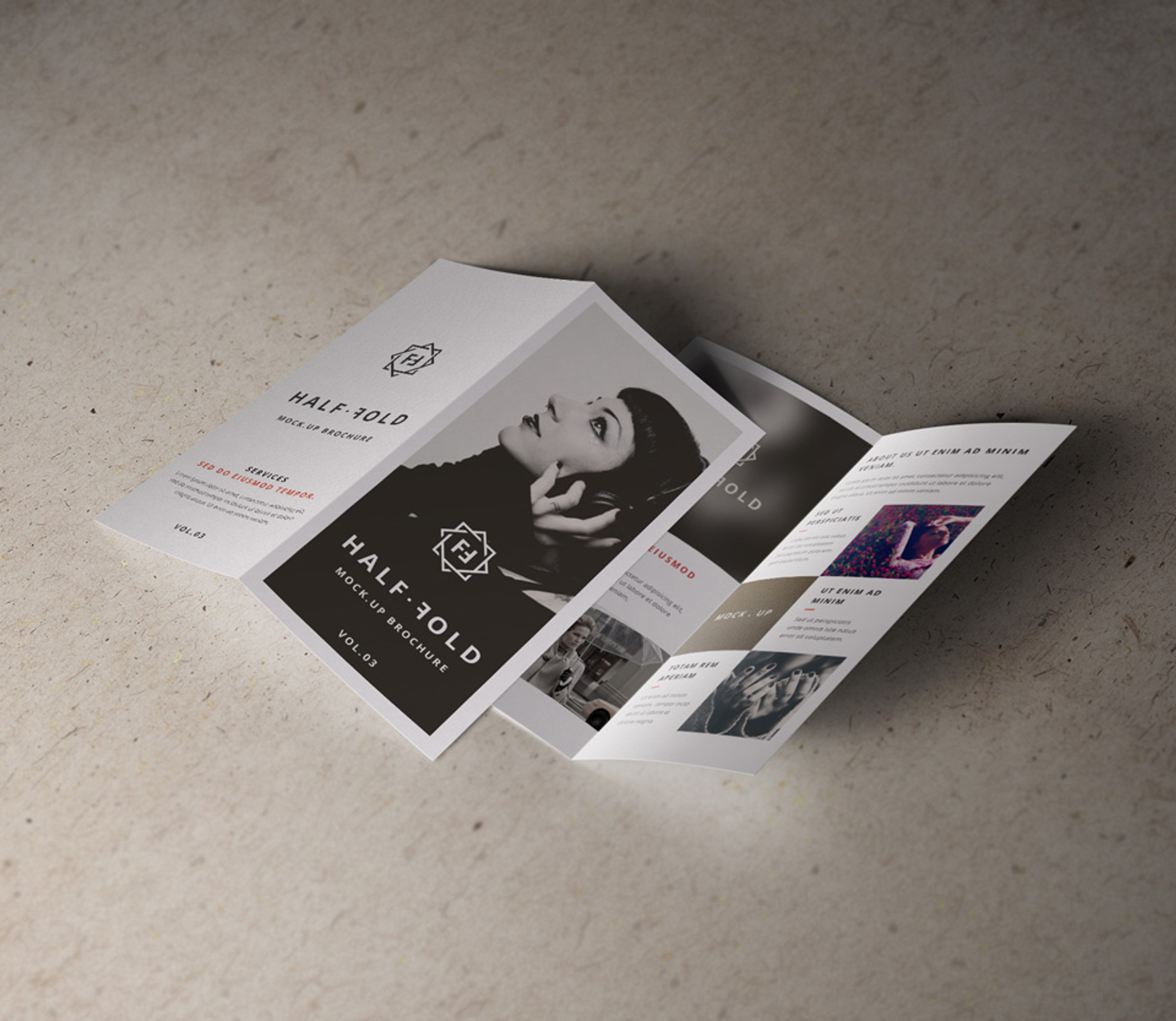 Psd Bi Fold Mockup Template Vol3 | Pixeden Club