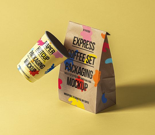 Psd Coffee Packaging Mockup Set
