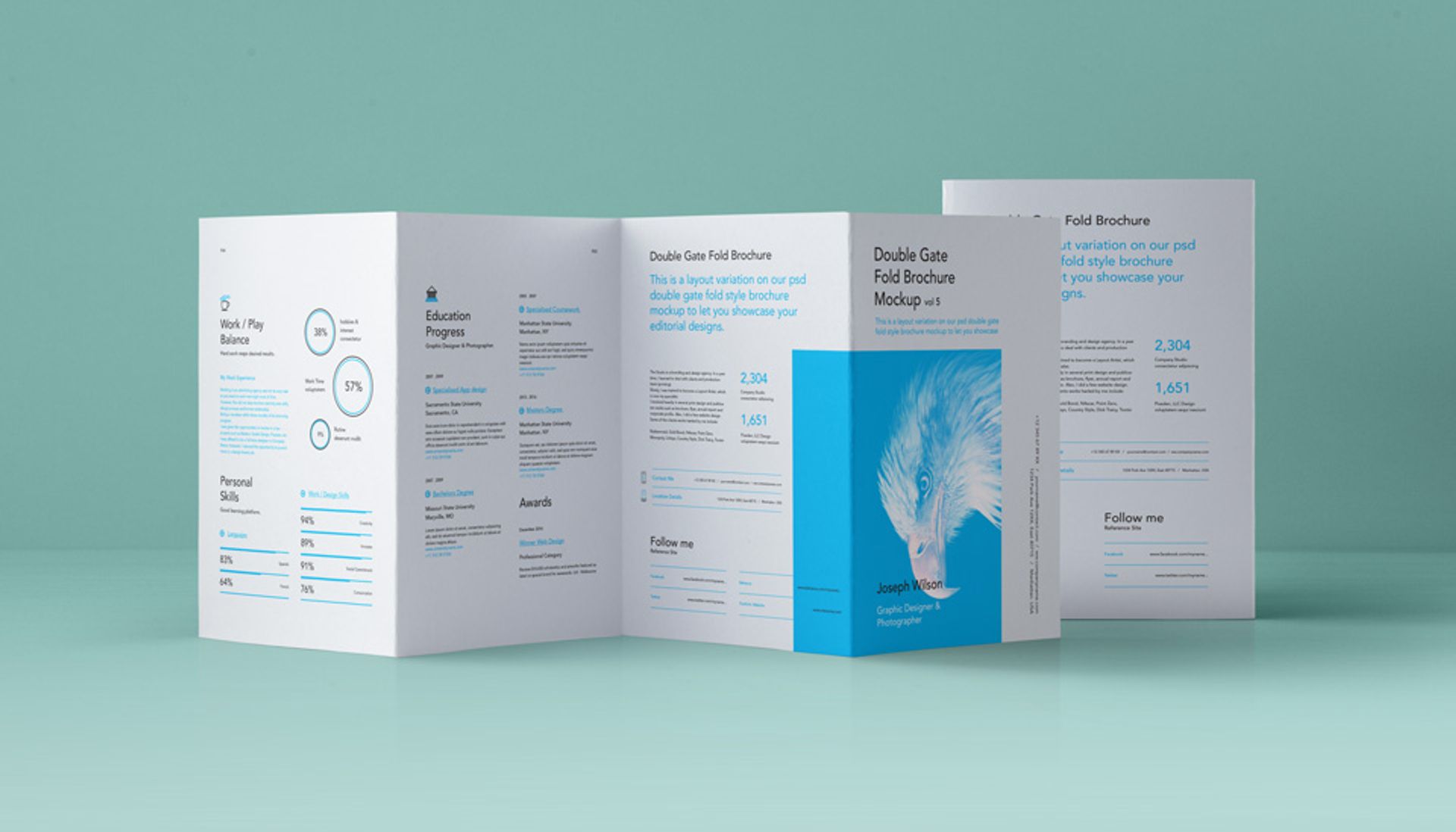 Psd Double Gate Fold Brochure Vol5 | Pixeden Club