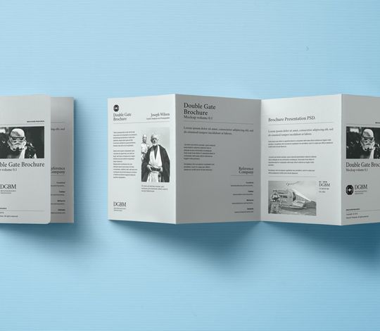 Psd Double Gate Fold Brochure