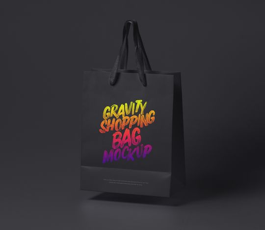 Psd Gravity Shopping Bag Mockup 2