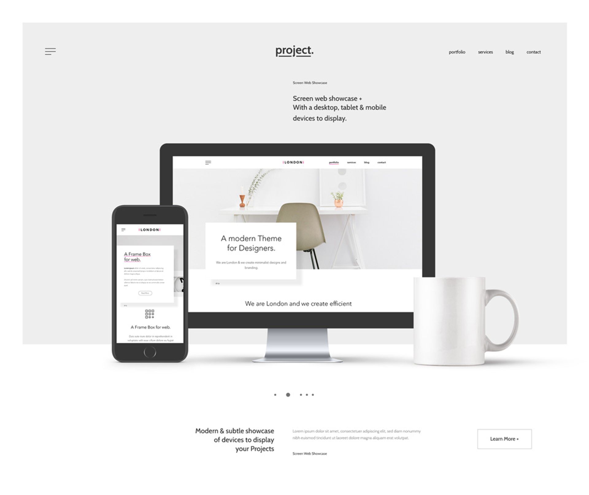 Psd Minimalist Web Showcase | Pixeden Club