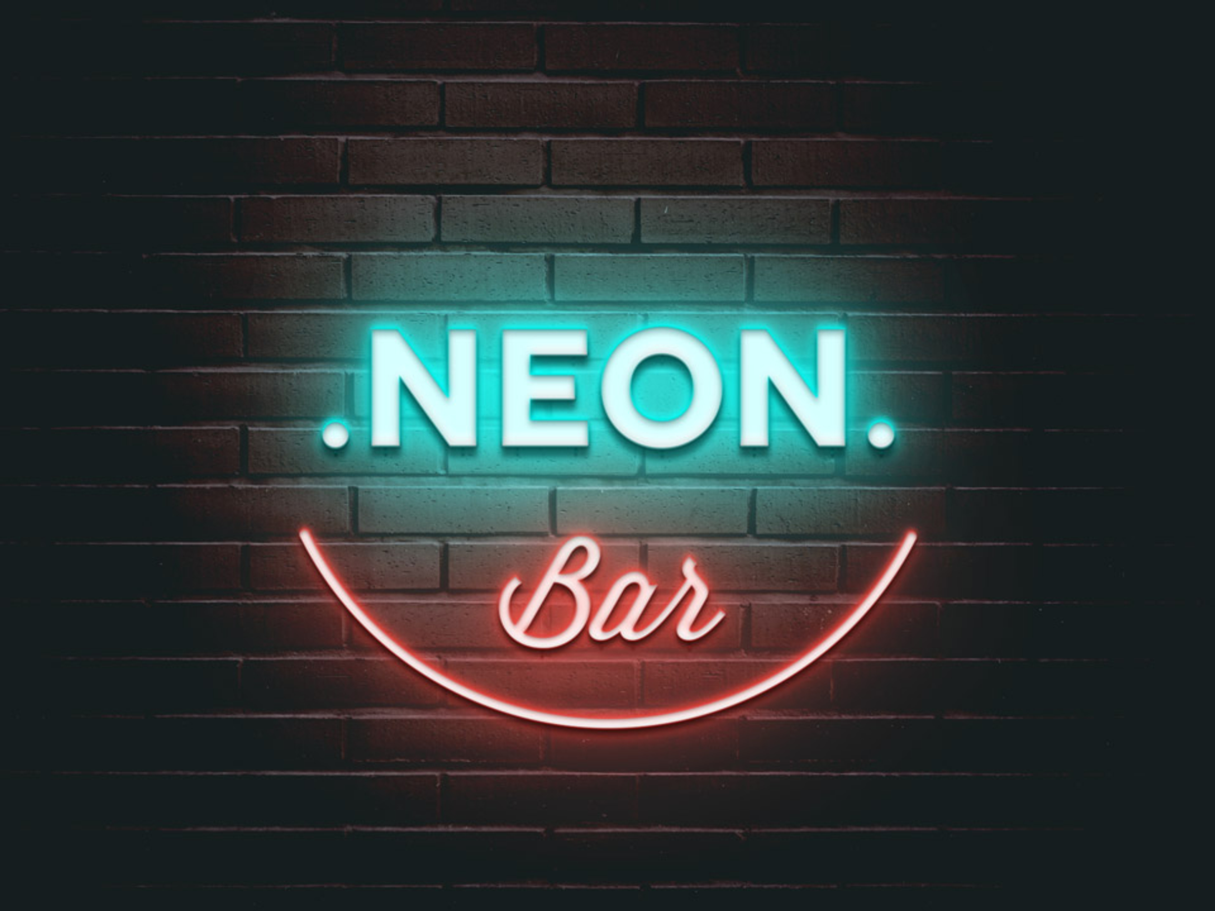 Neon text effect psd deals free