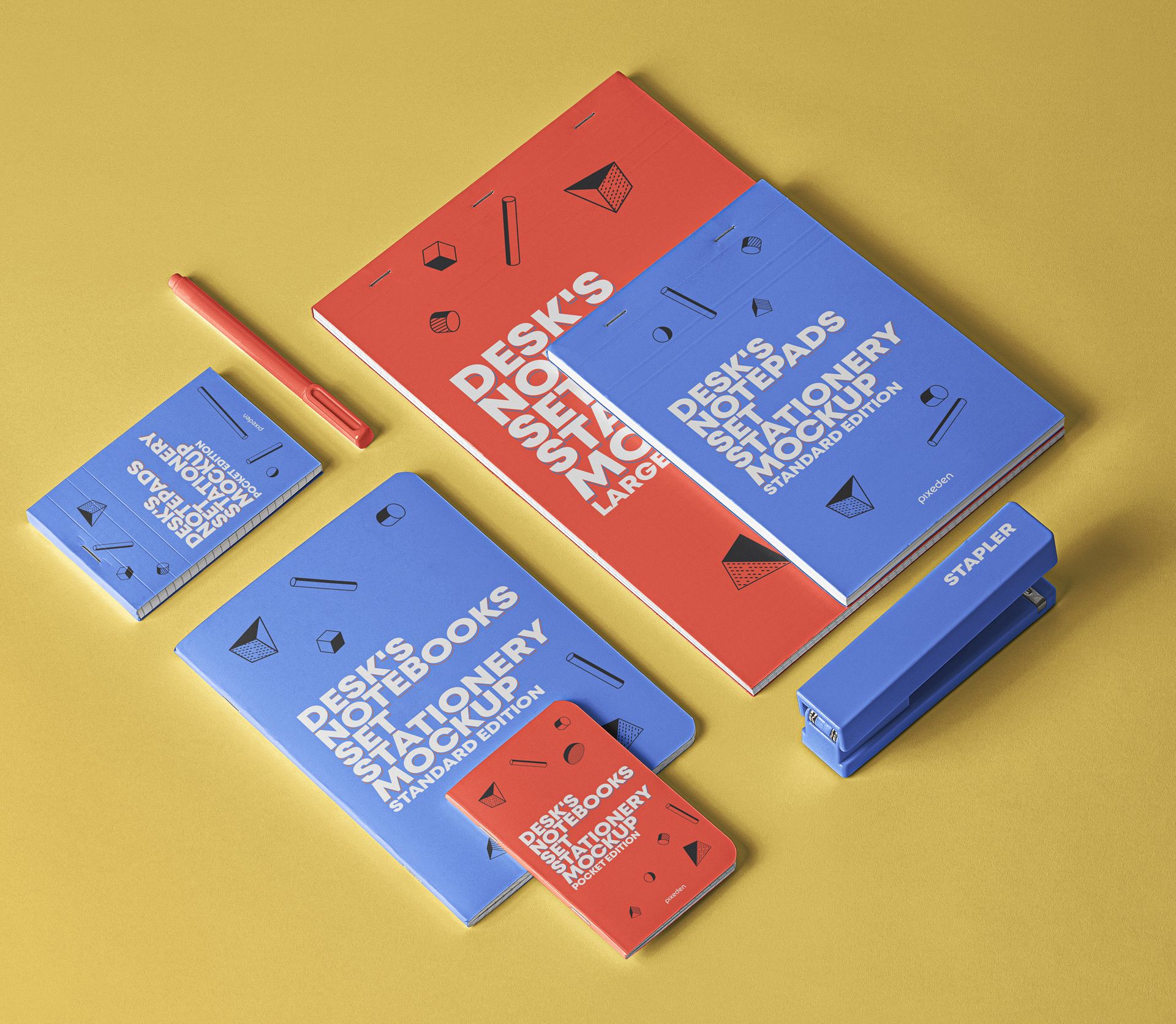 Psd Notepad Mockup Desk Set Pixeden Club