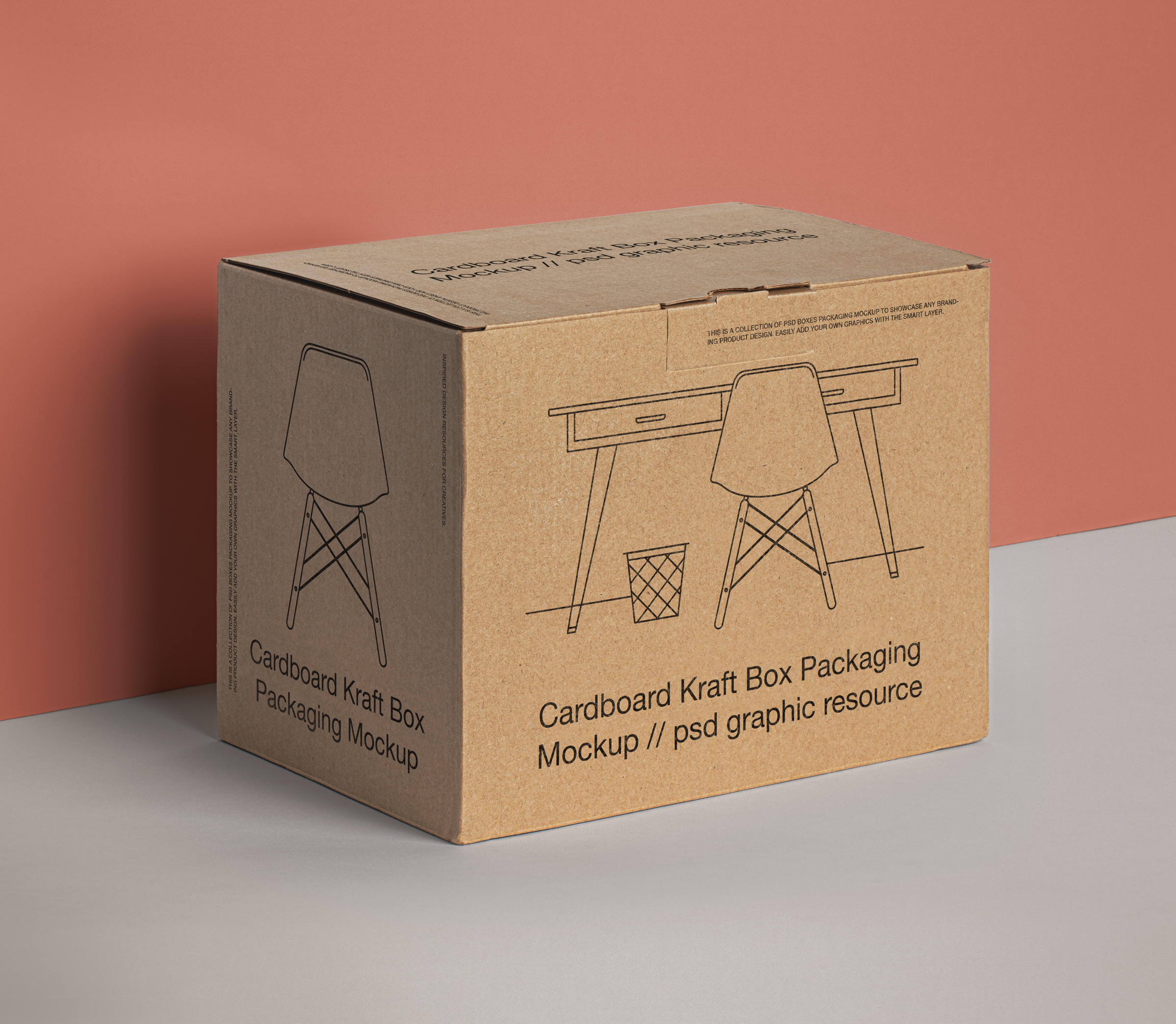 Free Kraft Paper Take Out Packaging Box Mockup - Free Package Mockups