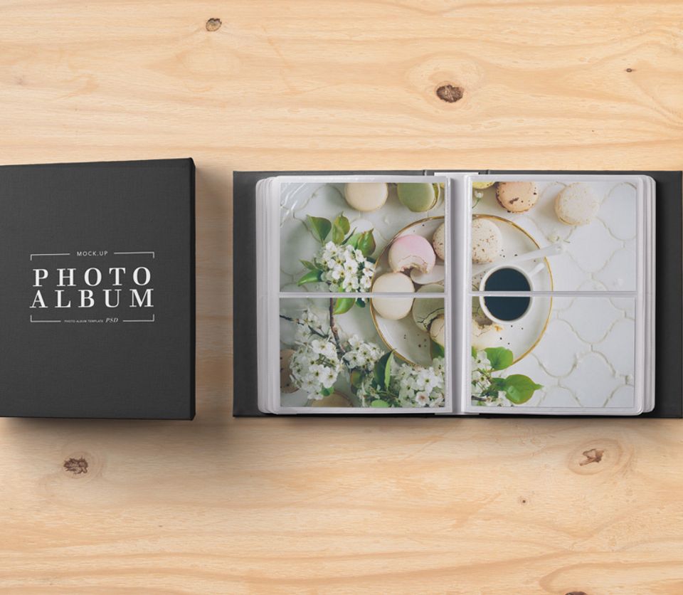 Psd Photo Album Mockup Template Pixeden Club