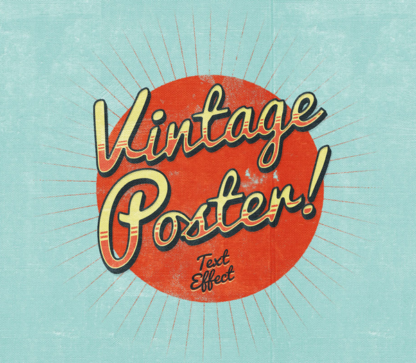 Psd Poster Vintage Text Effect