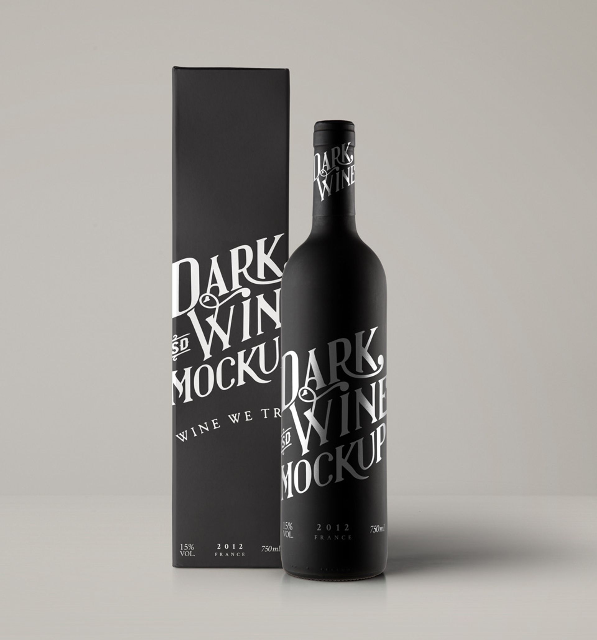 Psd Red Wine Dark Bottle Mockup | Pixeden Club