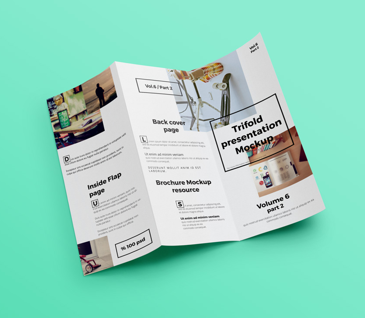 Psd Tri Fold Mockup Template Vol6 | Pixeden Club