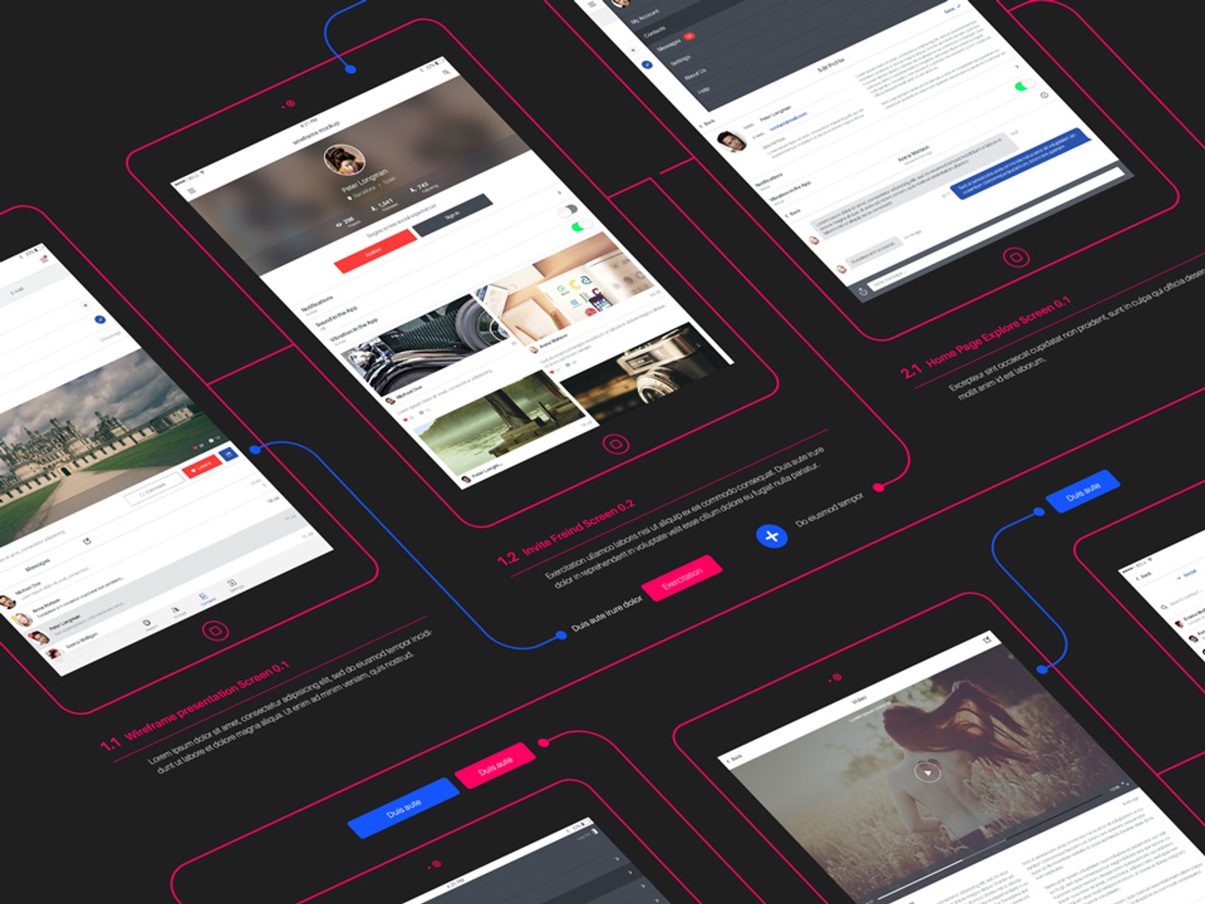 Psd Wireframe Tablet App Mockup | Pixeden Club