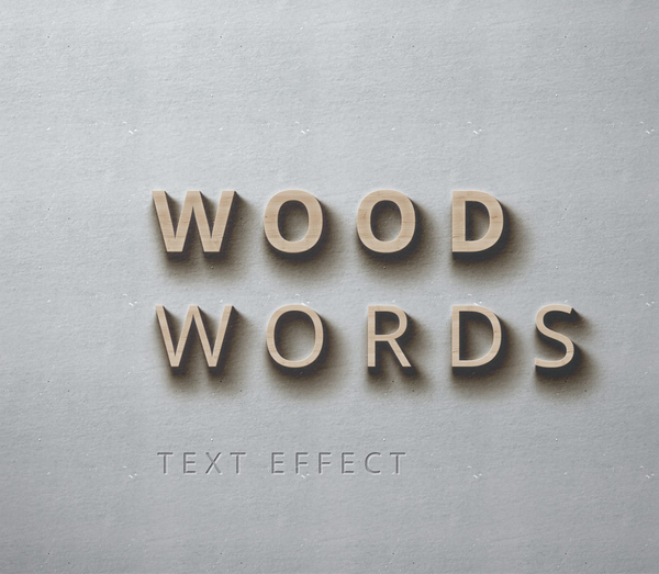 Psd Wood Words Text Effect