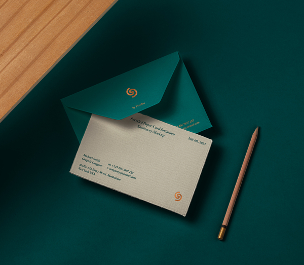 Recycled Paper Card Psd Invitation Mockup 