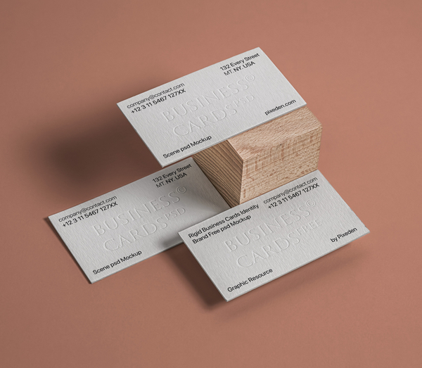 Rigid Business Cards Identity Brand Psd Mockup