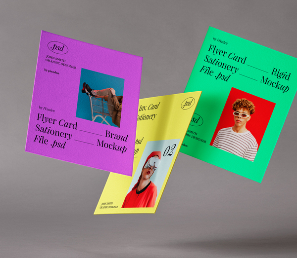 Rigid Flyers Cards Invitation Stationery Psd Mockup