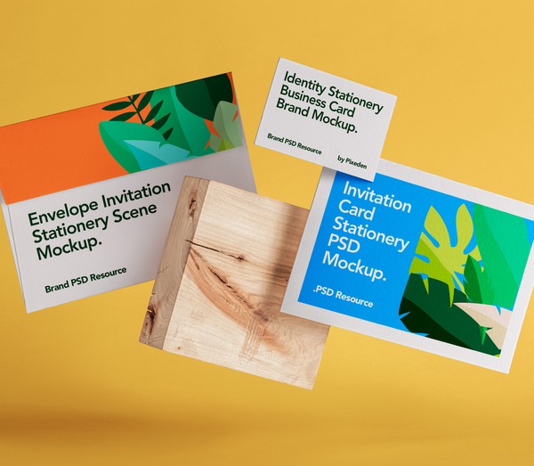 Rigid Identity Cards Invitation Stationery Psd Mockup