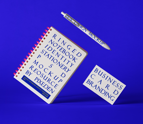 Ringed Notebook Identity Stationery Psd Mockup