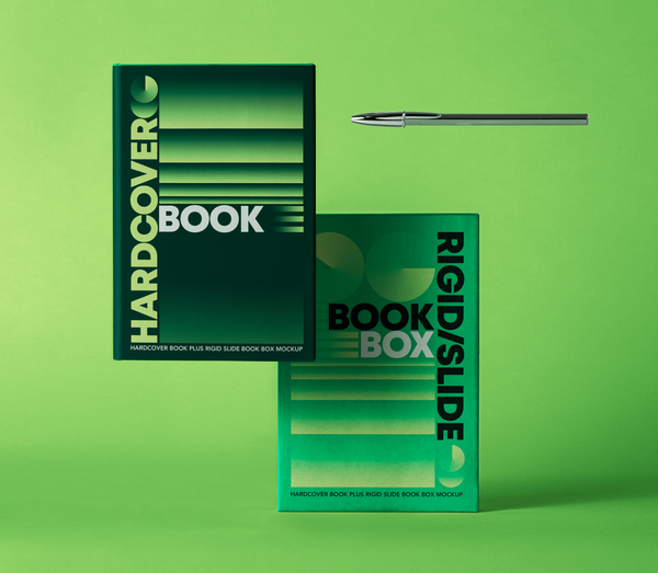 Slide Box Hardcover Psd Book Mockup