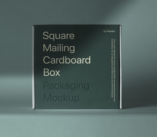 Square Psd Packaging Box Mockup