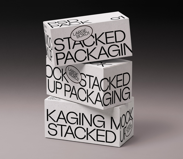 Stacked Packaging Product Delivery Box PSD Mockup