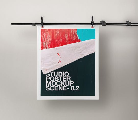 Studio Psd Poster Mockup Scene 2