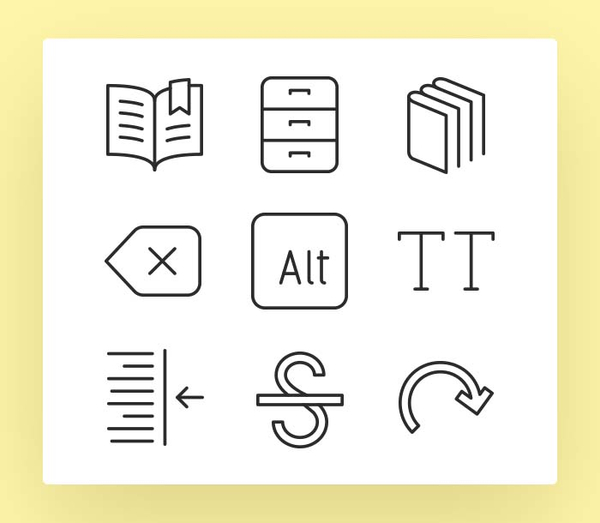 The Icons Font Set :: Books and Text
