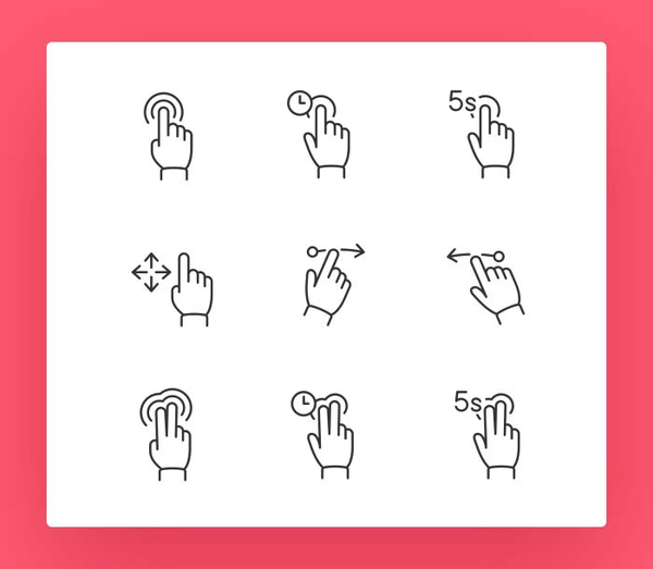 Touch Gesture Icons Set