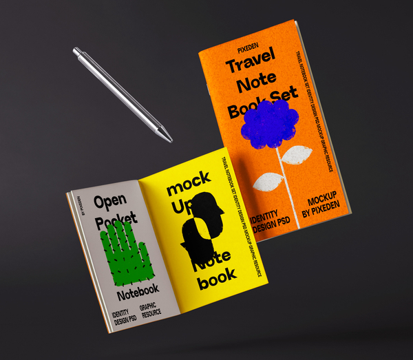 Travel Notebook Set Identity Design Psd Mockup