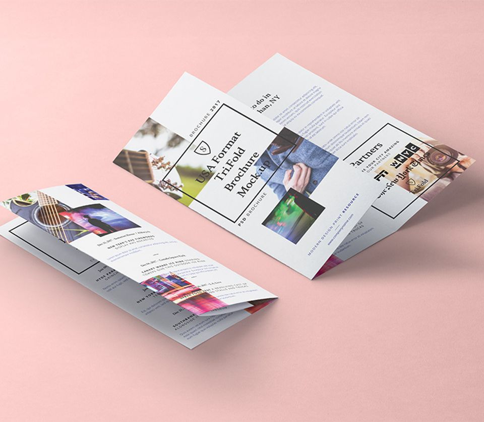 Psd Tri Fold Mockup Template Vol7 | Pixeden Club