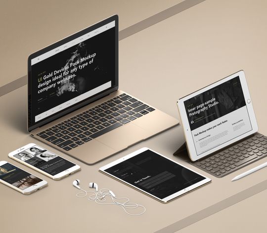 UI Gold Psd Apple Devices Pack