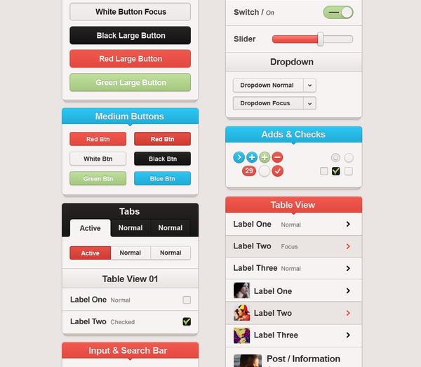 Vita iPhone App UI Kit Psd