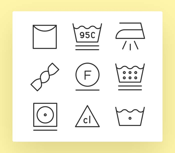 Washing Laundry Icon Font Set