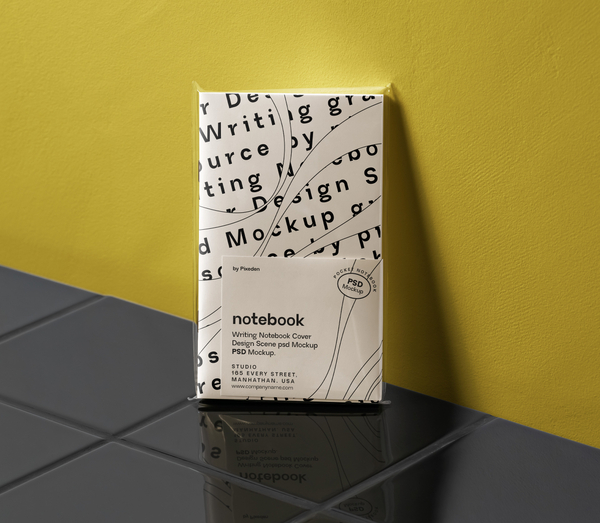 Writing Notebook Cover Design Scene Psd Mockup