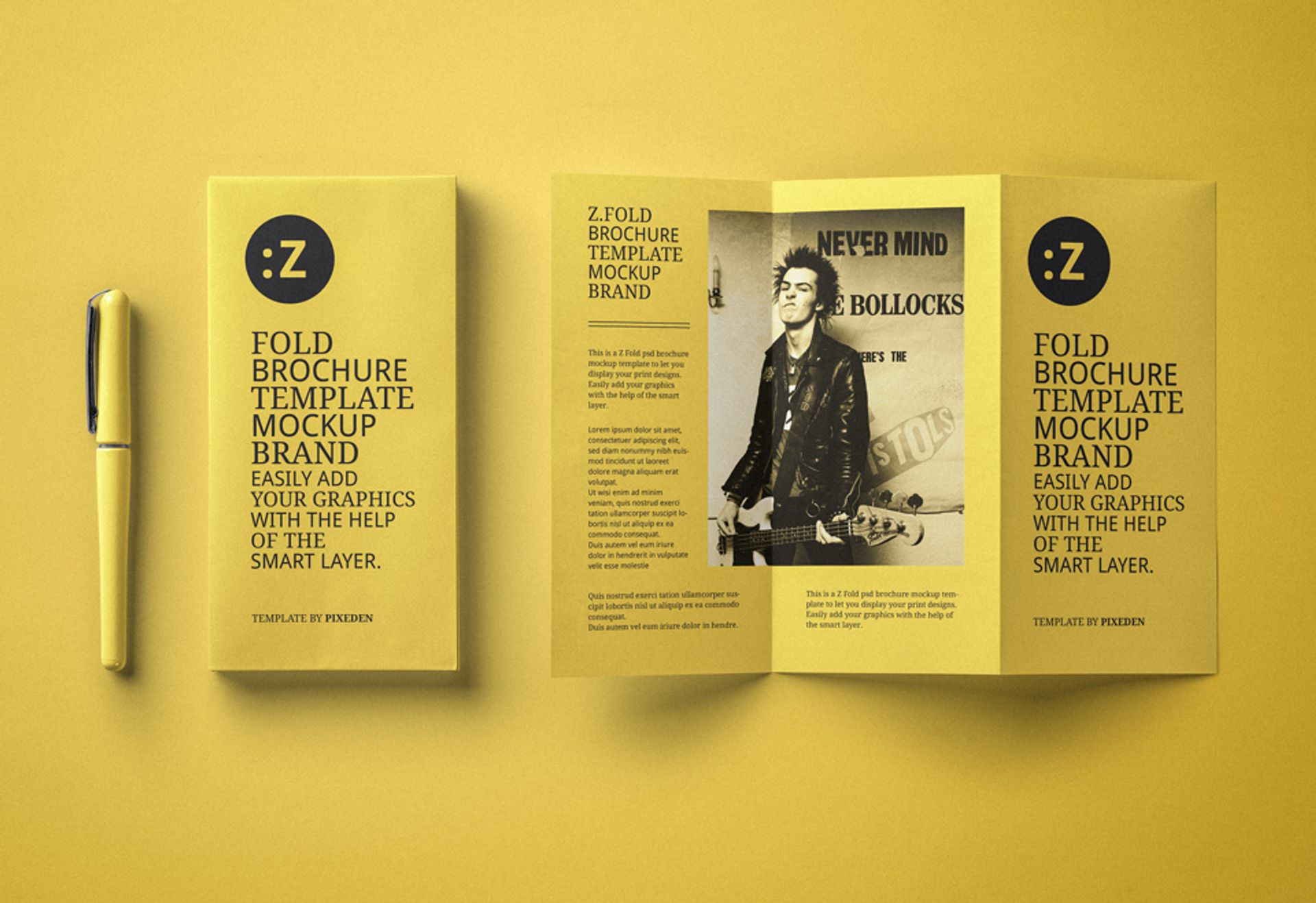 Z Fold Psd Brochure Mockup US A4 | Pixeden Club